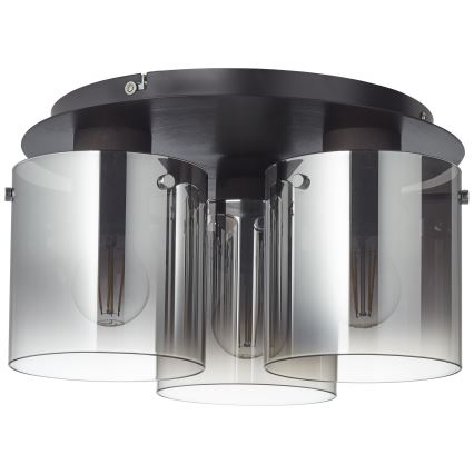 Brilliant - Loftlampe BETH 3xE27/60W/230V sort/røgfarvet