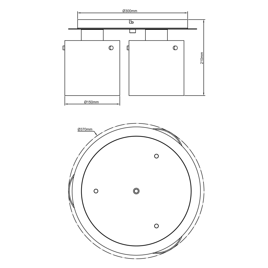 Brilliant - Loftlampe BETH 3xE27/60W/230V Ø 37 cm sort/røget