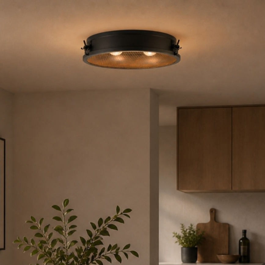Brilliant - Loftlampe ZOIS 2xE27/28W/230V Ø 42 cm sort