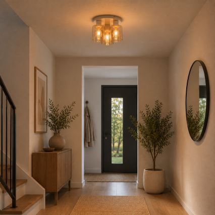 Brilliant - Plafond LYSKA 3xE27/20W/230V Ø 31 cm creme/røget beige