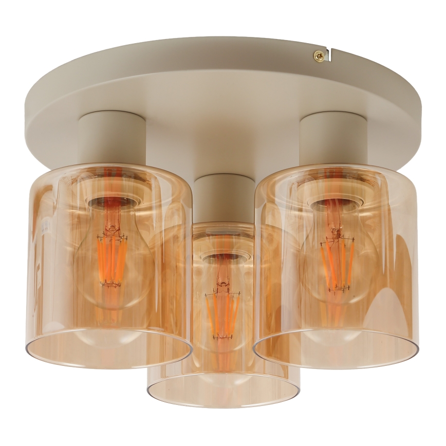 Brilliant - Plafond LYSKA 3xE27/20W/230V Ø 31 cm creme/røget beige