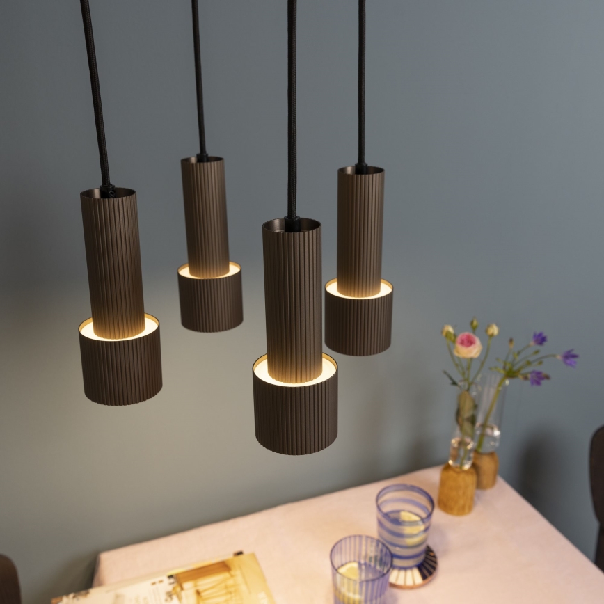 Brilliant - Pendel CADIZ 4xGU10/10W/230V diameter 35 cm bronze