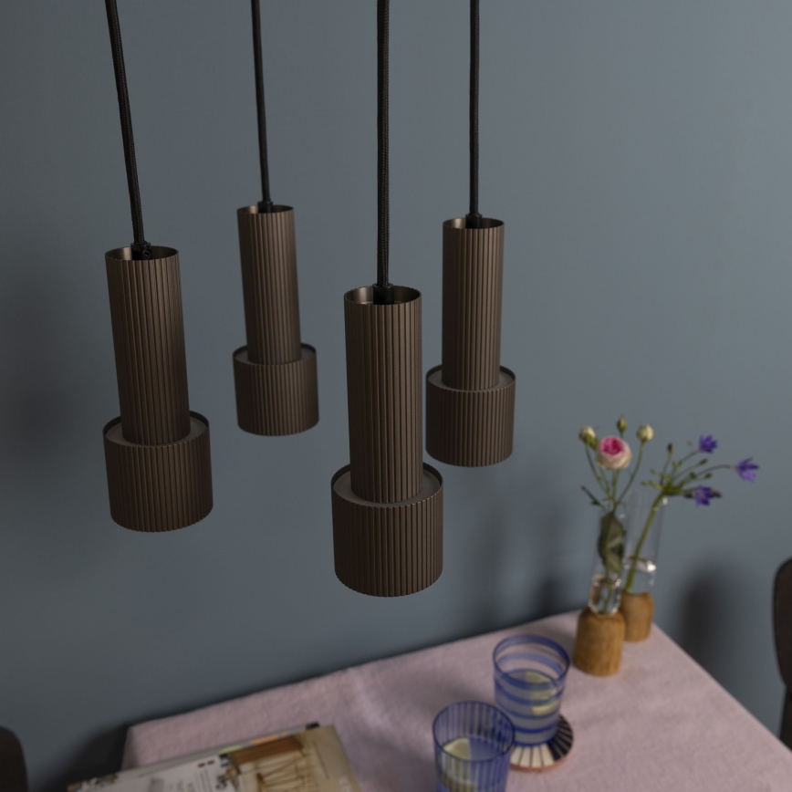Brilliant - Pendel CADIZ 4xGU10/10W/230V diameter 35 cm bronze