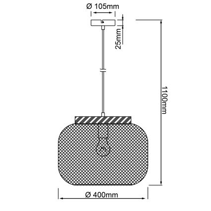 Brilliant - Pendel på kabel GIADA 1xE27/40W/230V Ø 39 cm, grå