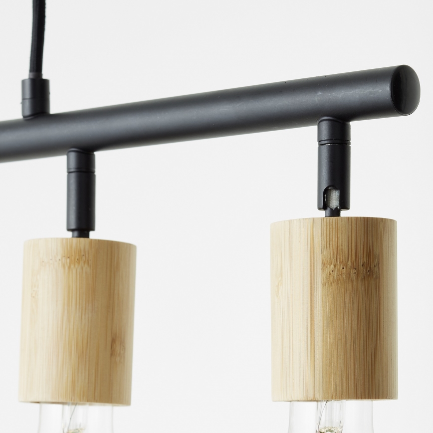 Brilliant - Pendel på ledning 5xE27/28W/230V sort/bambus