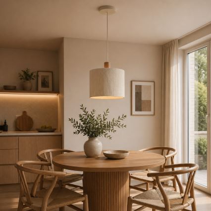 Brilliant - Pendel på ledning ARLO 1xE27/20W/230V Ø 35 cm cremefarvet