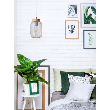 Brilliant - Pendel på ledning GIADA 1xE27/40W/230V Ø 16 cm grå