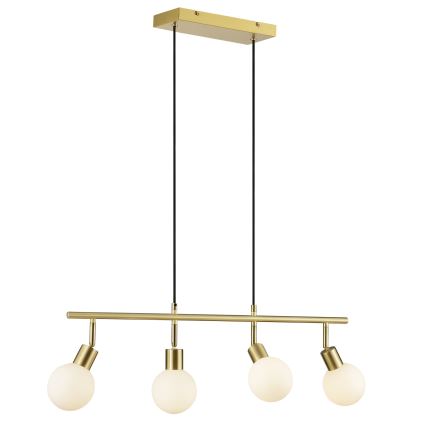 Brilliant - Pendel på ledning JORGE 4xG9/10W/230V messing