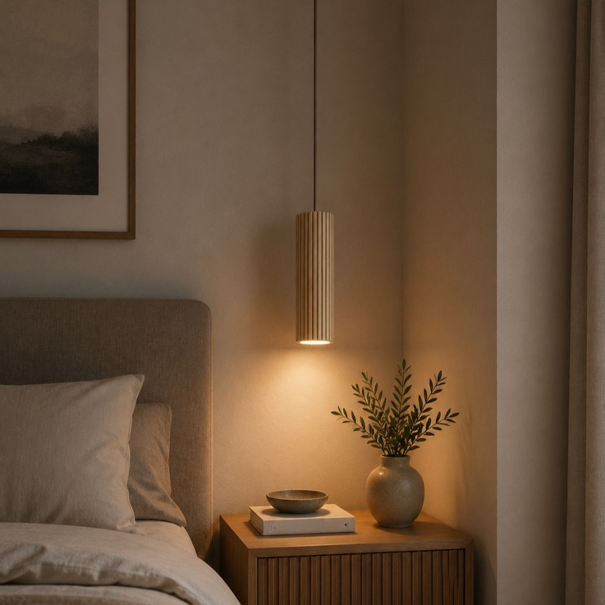 Brilliant - Pendel på ledning LAKEWOOD 1xGU10/10W/230V Ø 10 cm brun