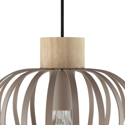 Brilliant - Pendel på ledning NORDIC CAGE 1xE27/20W/230V Ø 25 cm beige
