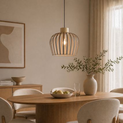 Brilliant - Pendel på ledning NORDIC CAGE 1xE27/20W/230V Ø 35 cm beige