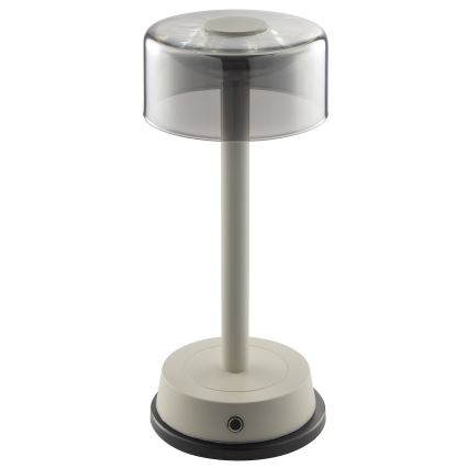 Brilliant - LED dæmpbar genopladelig berøringsbetjent udendørs bordlampe RAZOR LED/2,5W/5V 2700K 2600 mAh IP44 grå