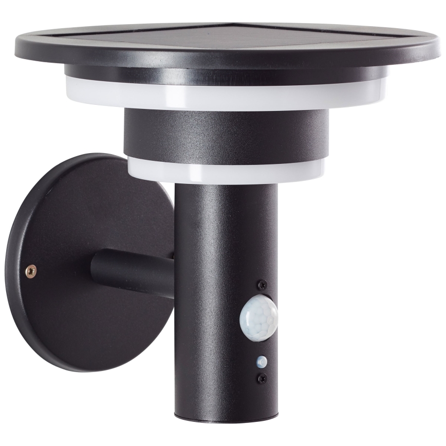 Brilliant - Soldrevet LED væglampe med sensor GARVINA LED/3W/3,7V IP44 sort