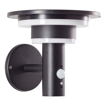 Brilliant - Soldrevet LED væglampe med sensor GARVINA LED/3W/3,7V IP44 sort