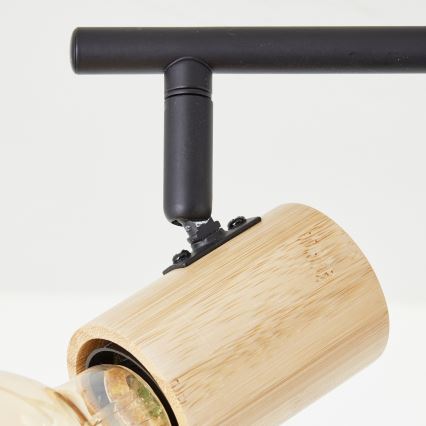 Brilliant - Spotarmatur KERRY 6xE27/40W/230V sort/bambus