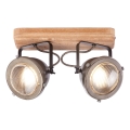 Brilliant - Spotlampe CARMEN WOOD 2xGU10/5W/230V eukalyptus