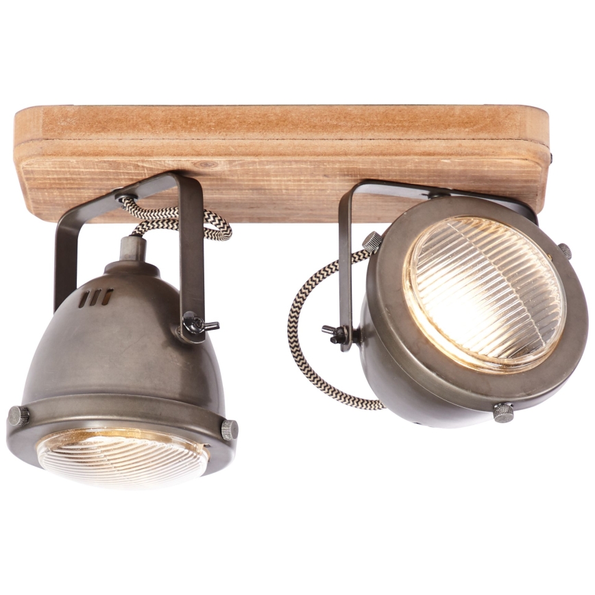 Brilliant - Spotlampe CARMEN WOOD 2xGU10/5W/230V eukalyptus