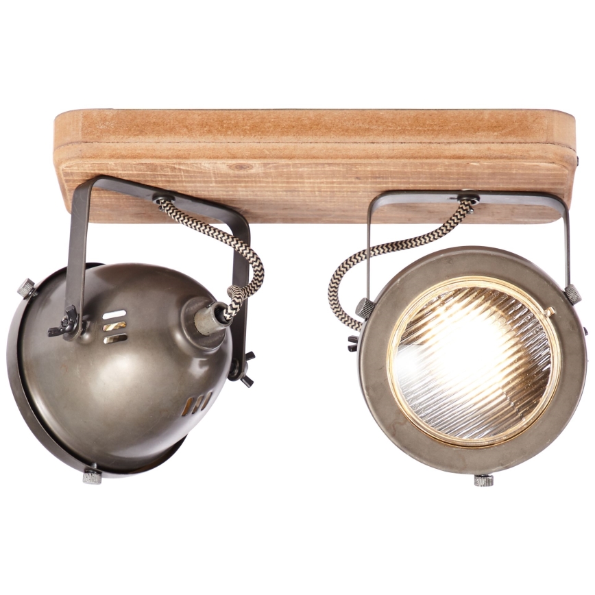 Brilliant - Spotlampe CARMEN WOOD 2xGU10/5W/230V eukalyptus