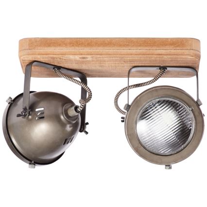 Brilliant - Spotlampe CARMEN WOOD 2xGU10/5W/230V eukalyptus