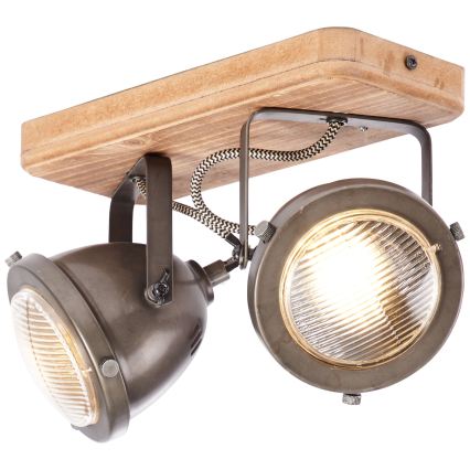Brilliant - Spotlampe CARMEN WOOD 2xGU10/5W/230V eukalyptus