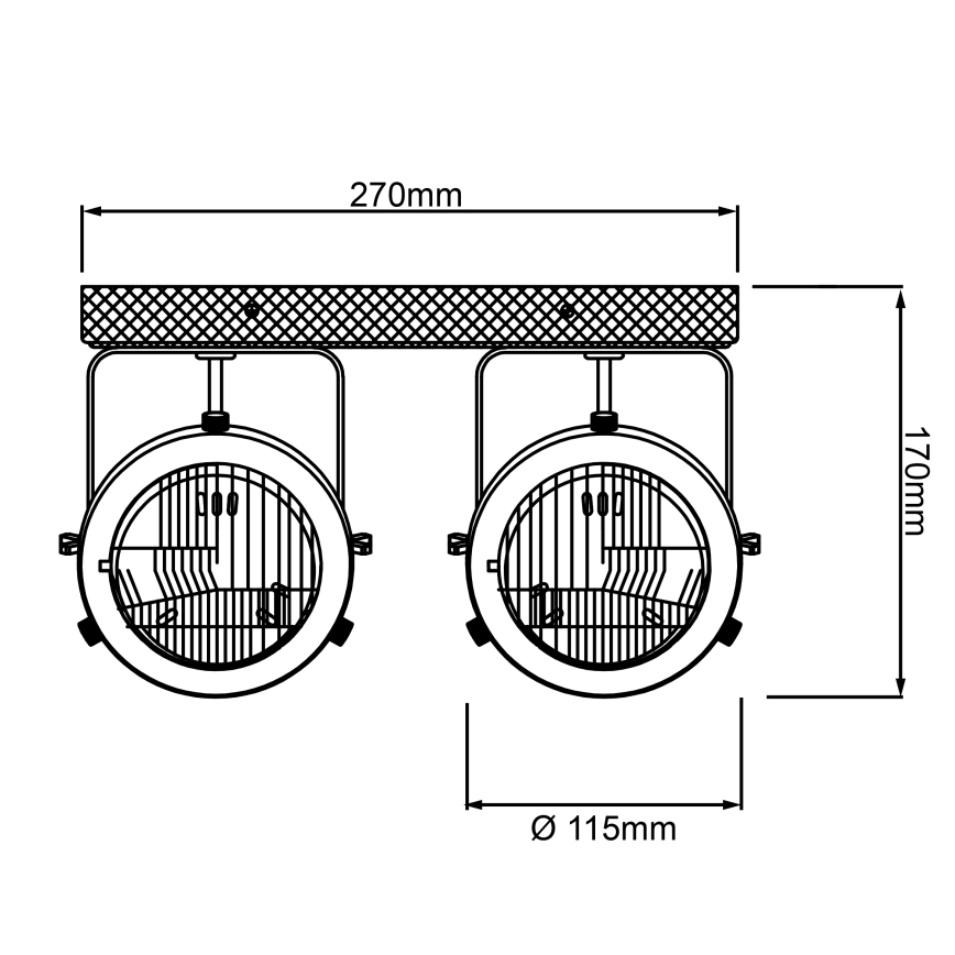 Brilliant - Spotlampe CARMEN WOOD 2xGU10/5W/230V eukalyptus