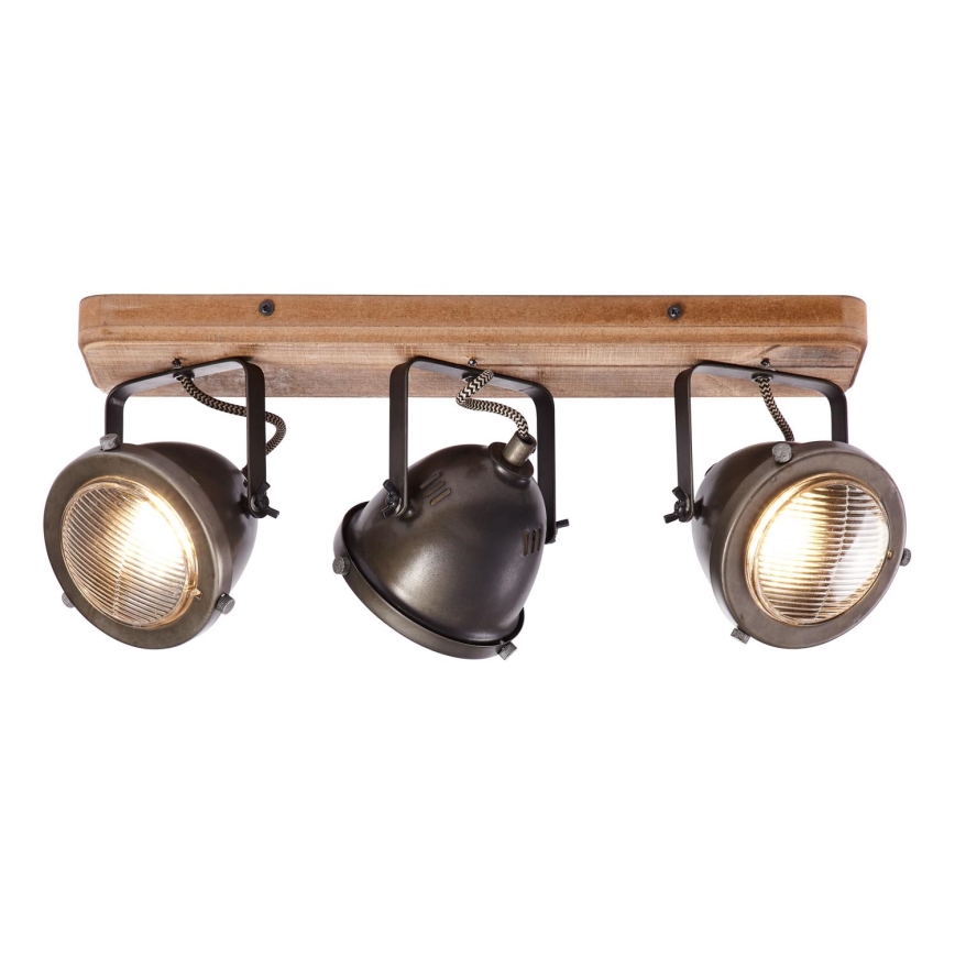 Brilliant - Spotlampe CARMEN WOOD 3xGU10/5W/230V brun