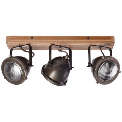 Brilliant - Spotlampe CARMEN WOOD 3xGU10/5W/230V brun