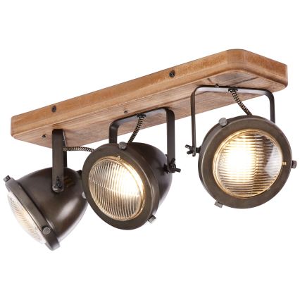 Brilliant - Spotlampe CARMEN WOOD 3xGU10/5W/230V brun