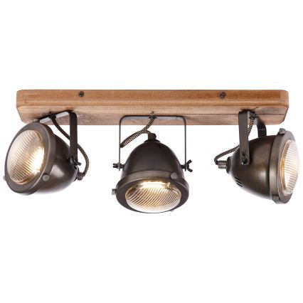 Brilliant - Spotlampe CARMEN WOOD 3xGU10/5W/230V brun