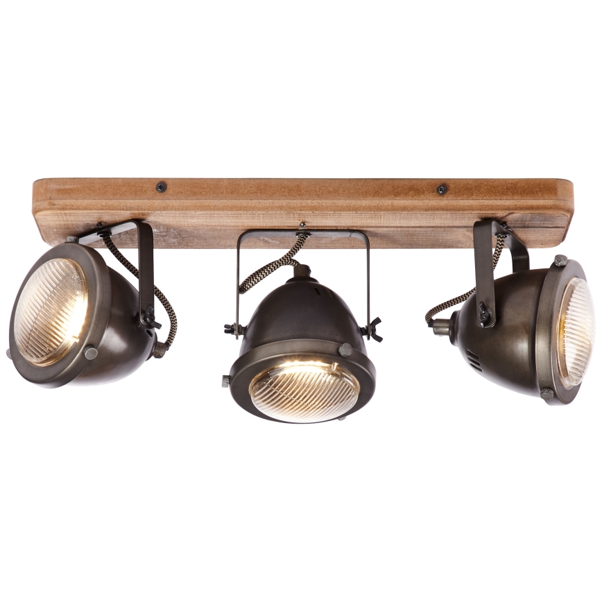 Brilliant - Spotlampe CARMEN WOOD 3xGU10/5W/230V brun