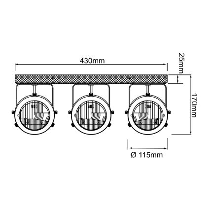 Brilliant - Spotlampe CARMEN WOOD 3xGU10/5W/230V brun