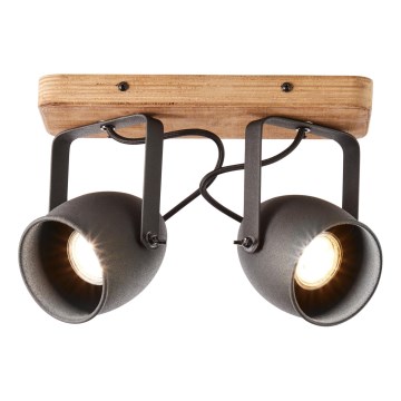 Brilliant - Spotlampe CROWTON 2xGU10/6W/230V fyrretræ