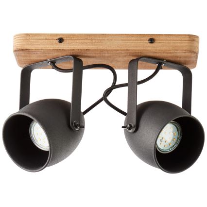 Brilliant - Spotlampe CROWTON 2xGU10/6W/230V fyrretræ