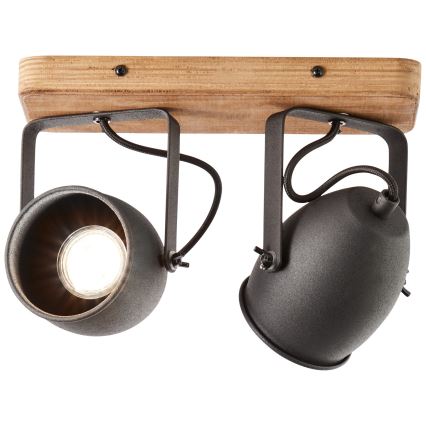 Brilliant - Spotlampe CROWTON 2xGU10/6W/230V fyrretræ