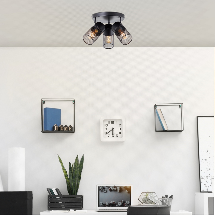 Brilliant - Spotlampe KAMOLO 3xE27/40W/230V sort