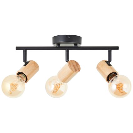 Brilliant - Spotlampe KERRY 3xE27/40W/230V sort/bambus