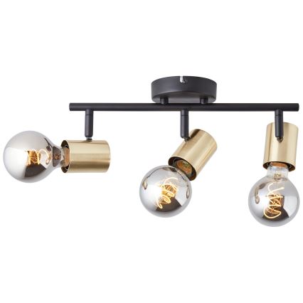 Brilliant - Spotlampe KERRY 3xE27/40W/230V sort/messing