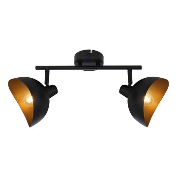 Brilliant - Spotlampe LAYTON 2xE14/25W/230V sort/guld