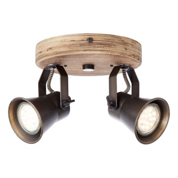 Brilliant - Spotlampe SEED 2xGU10/5W/230V sort/brun