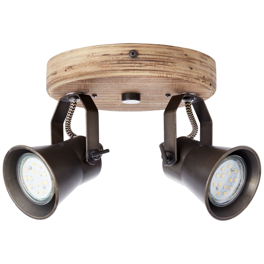 Brilliant - Spotlampe SEED 2xGU10/5W/230V sort/brun