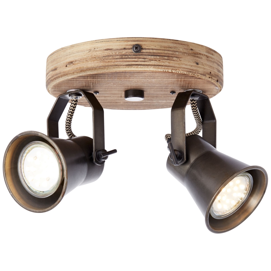 Brilliant - Spotlampe SEED 2xGU10/5W/230V sort/brun