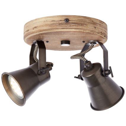 Brilliant - Spotlampe SEED 2xGU10/5W/230V sort/brun