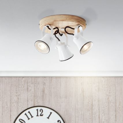 Brilliant - Spotlampe SEED 3xGU10/5W/230V hvid/beige