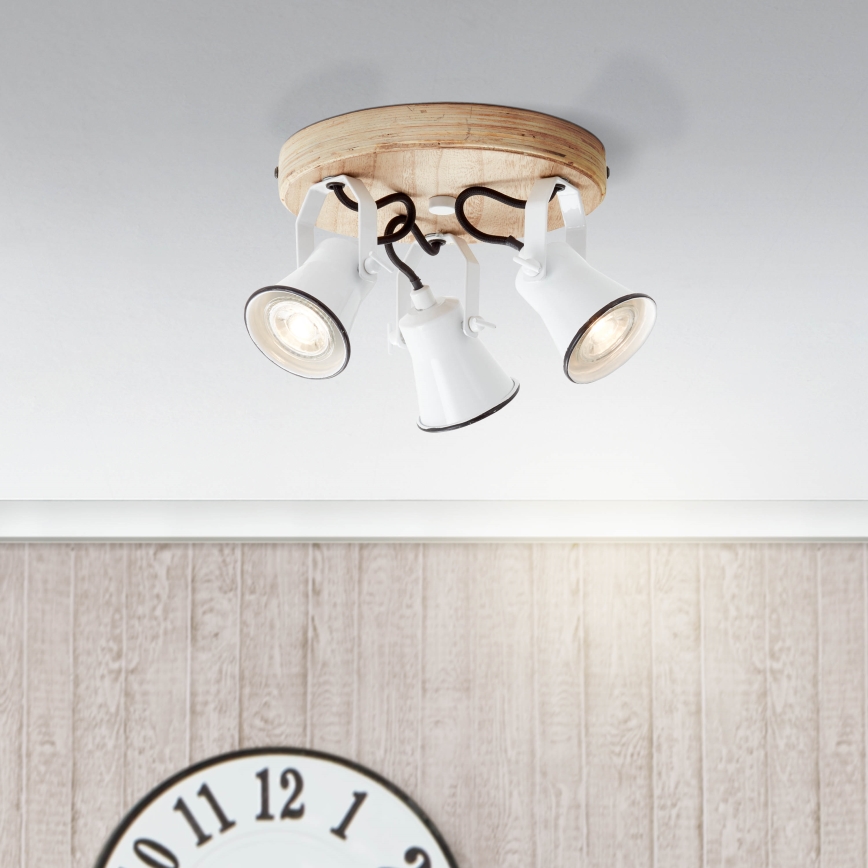 Brilliant - Spotlampe SEED 3xGU10/5W/230V hvid/beige