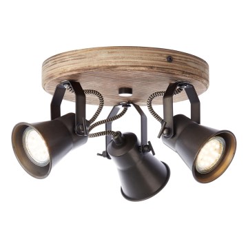 Brilliant - Spotlampe SEED 3xGU10/5W/230V sort/brun