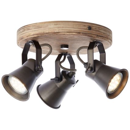 Brilliant - Spotlampe SEED 3xGU10/5W/230V sort/brun