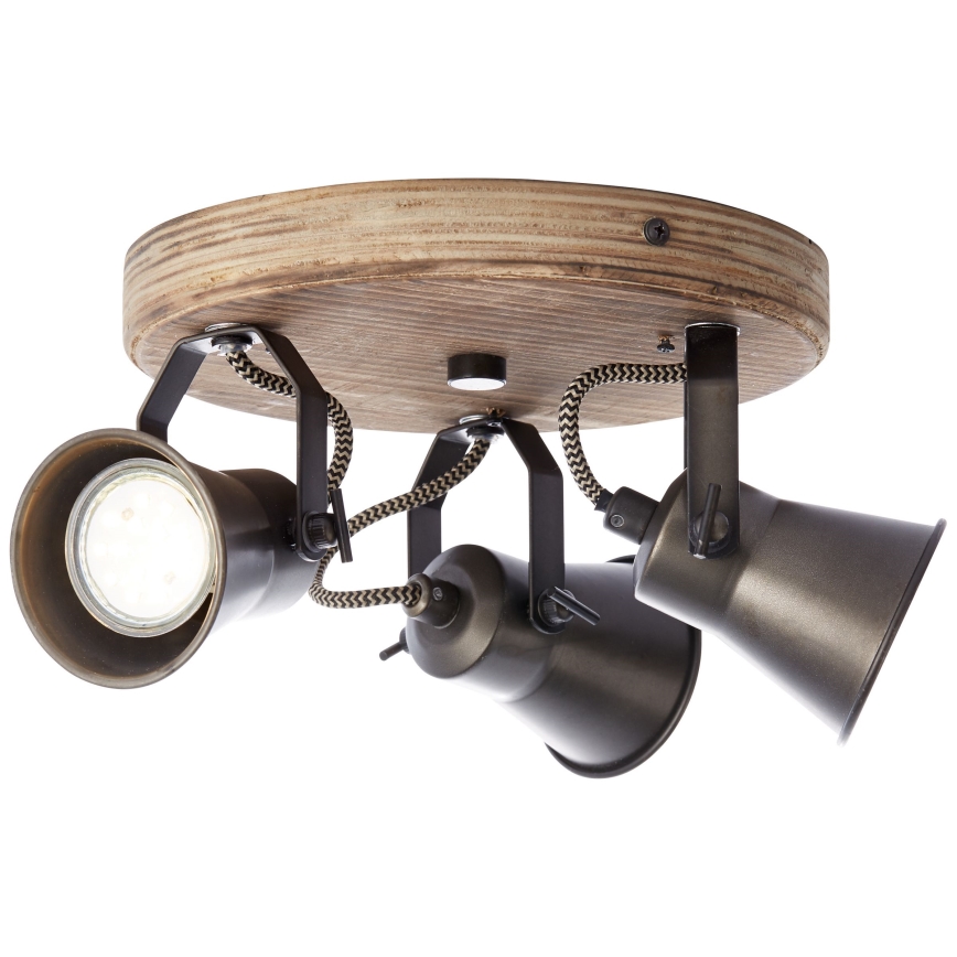 Brilliant - Spotlampe SEED 3xGU10/5W/230V sort/brun