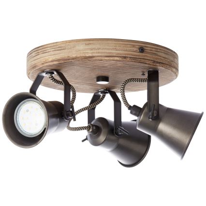 Brilliant - Spotlampe SEED 3xGU10/5W/230V sort/brun