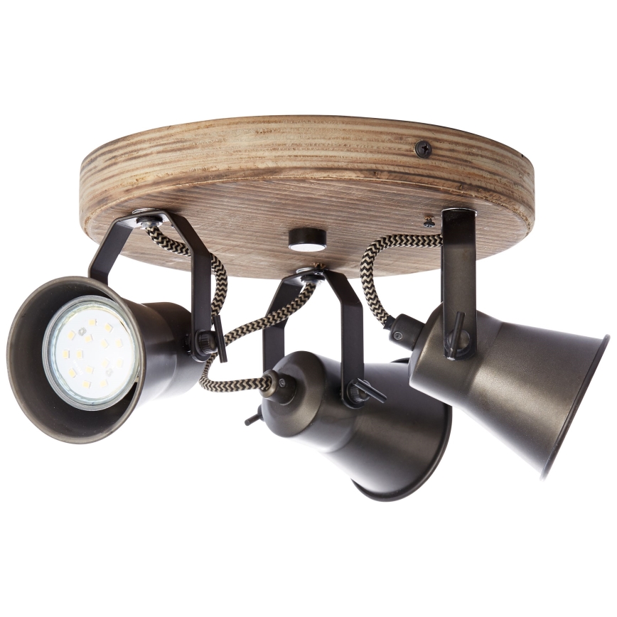 Brilliant - Spotlampe SEED 3xGU10/5W/230V sort/brun