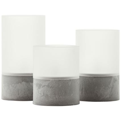 Brilliant - SÆT 3x LED-lys BOUGIE LED/2xAA IP44 grå/hvid